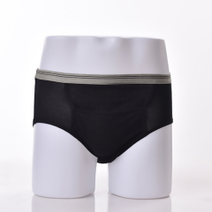 Incontinence Panties For Men Waterproof Boxers & Briefs Black White 100% Cotton PU-602